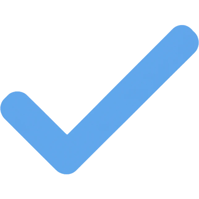 blue verification checkmark, simple, modern icon style emoji
