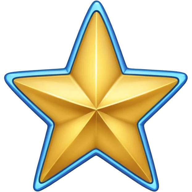 Gold star with blue outline  emoji