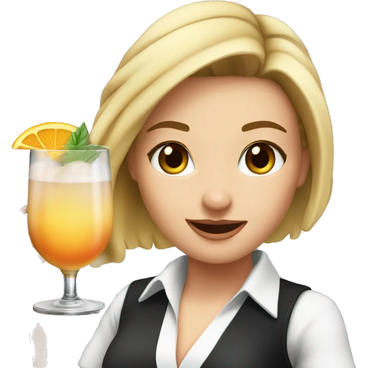 white girl bartender shaking a cocktail emoji