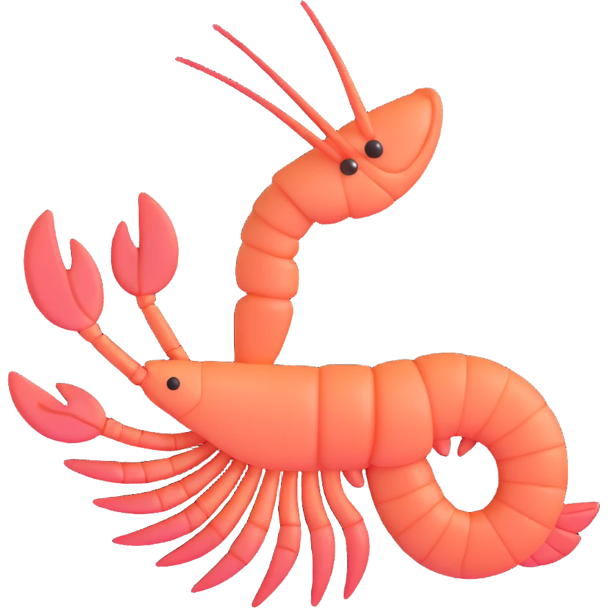 curled shrimp emoji