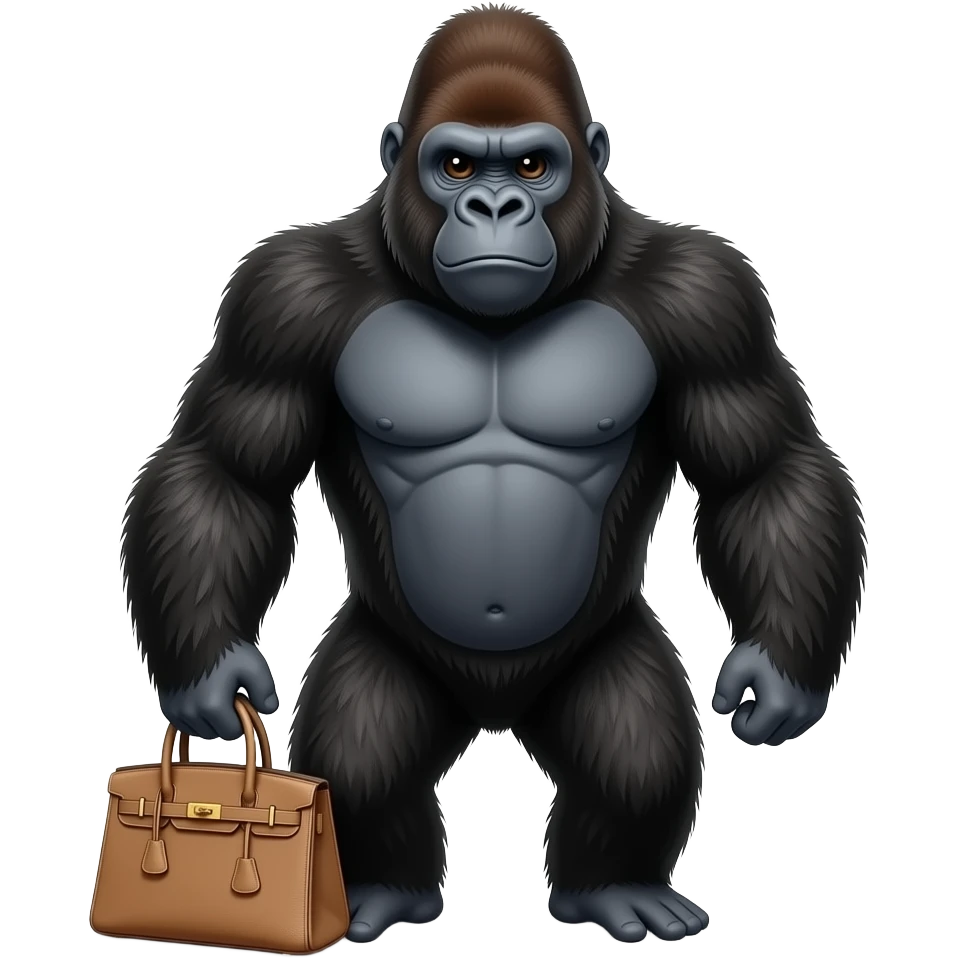 Gorilla with a birkin bag emoji