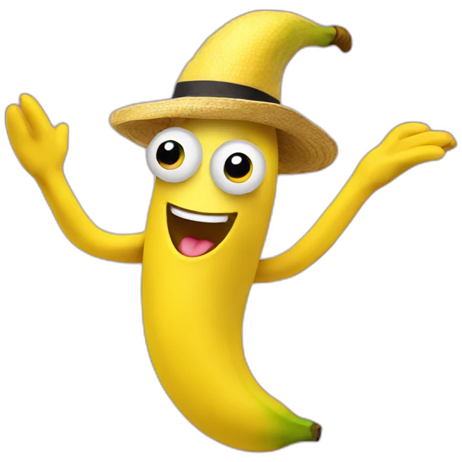 Dancing banana with hat emoji