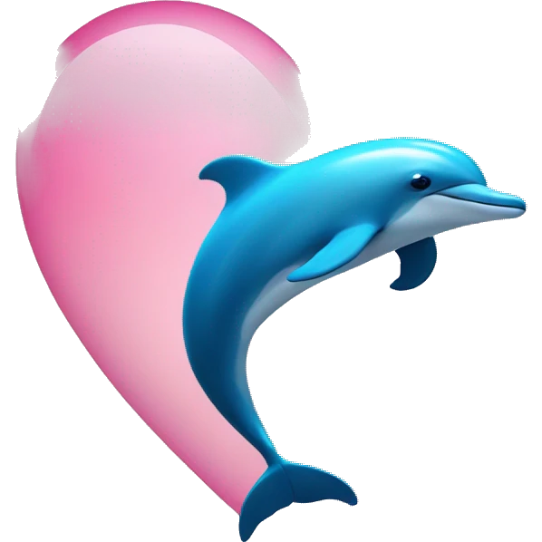 heart shaped dolphin  emoji