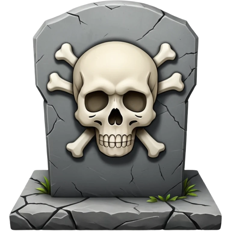 Headstone with simplified skull, front view emoji
