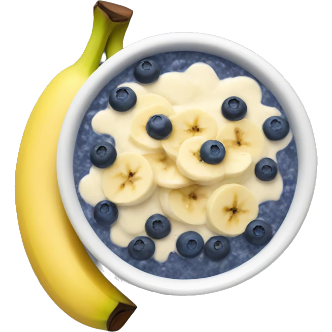 porridge with banana and blueberry emoji
