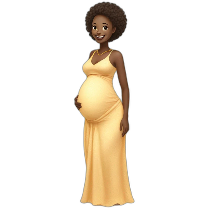 beautiful African women pregnant and smiling emoji