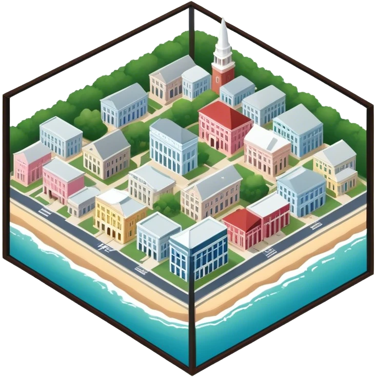 Charleston South Carolina isometric emoji