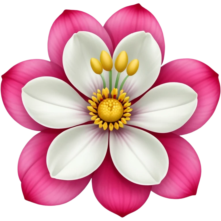 one pink flower and one white flower with red band emoji
