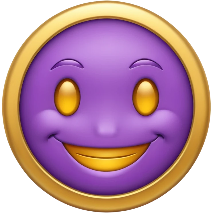 Purple Smile face with gold trim emoji