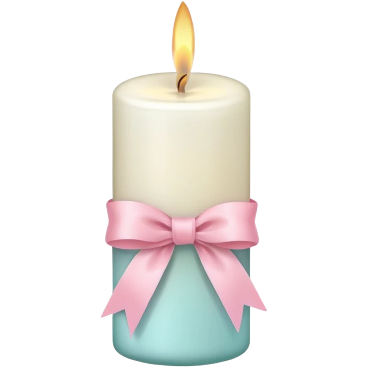 candle with pink pastel ribbon emoji