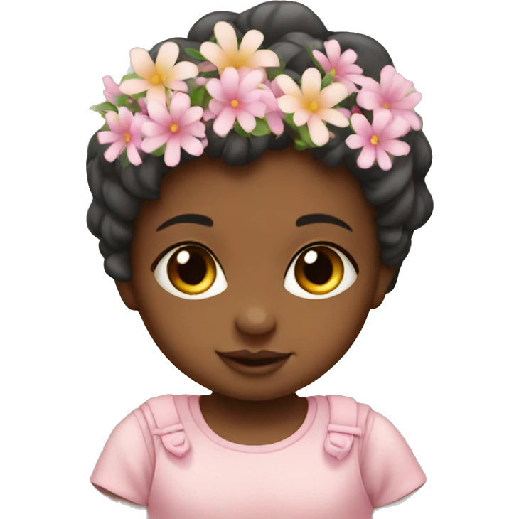 baby girl with flowers emoji