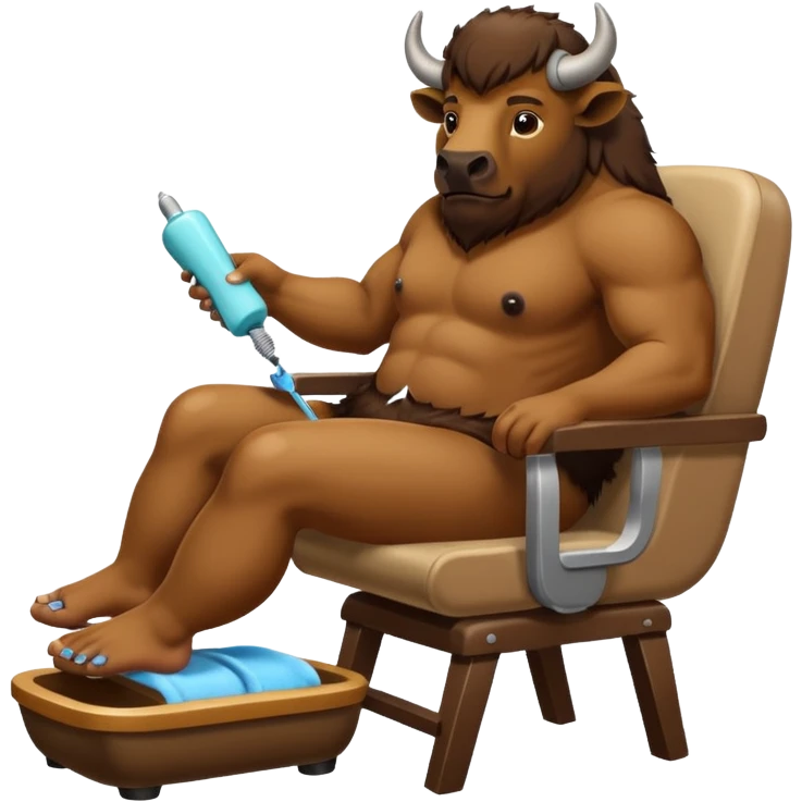 Bison getting pedicure  emoji