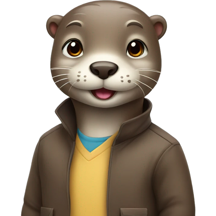 Cute otter at school emoji