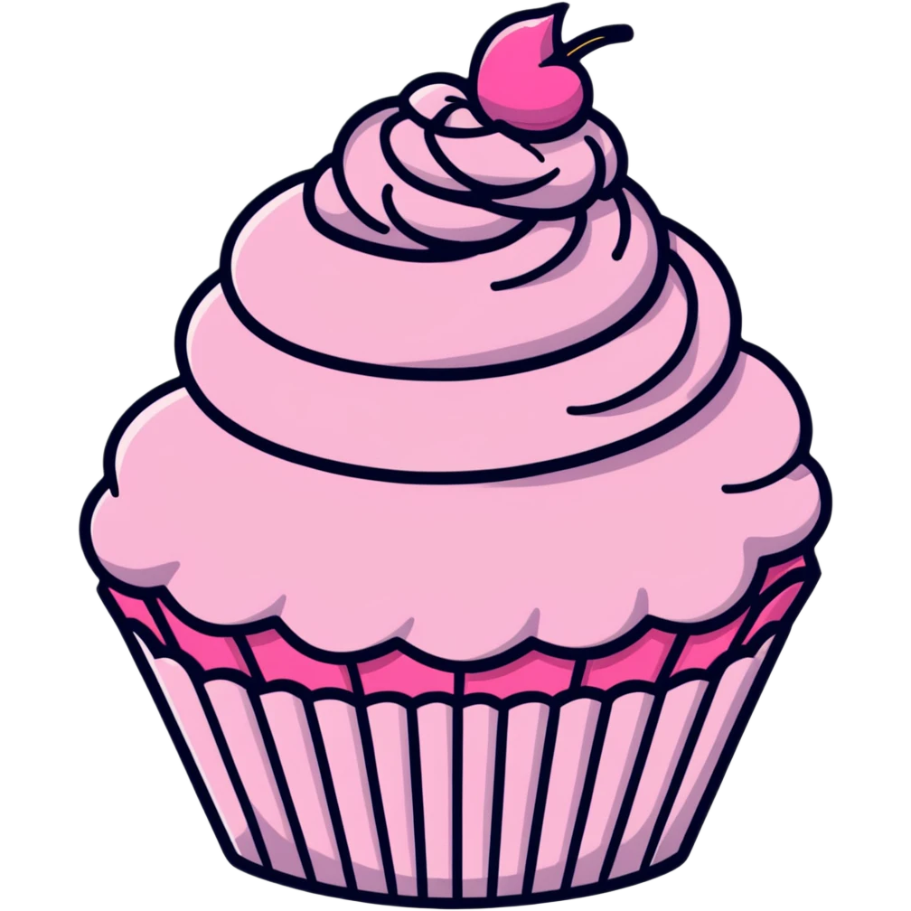 cupcake with pink icing emoji