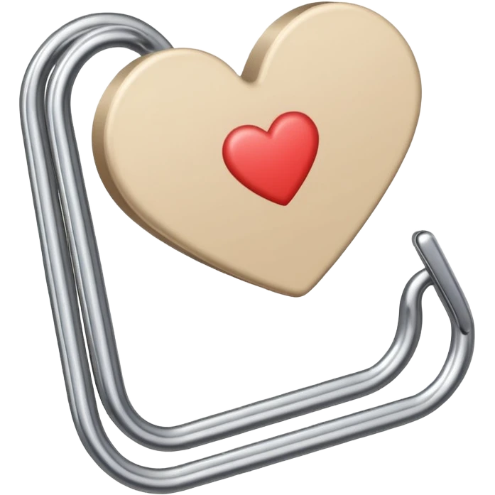 beige paper clip with a heart on it emoji
