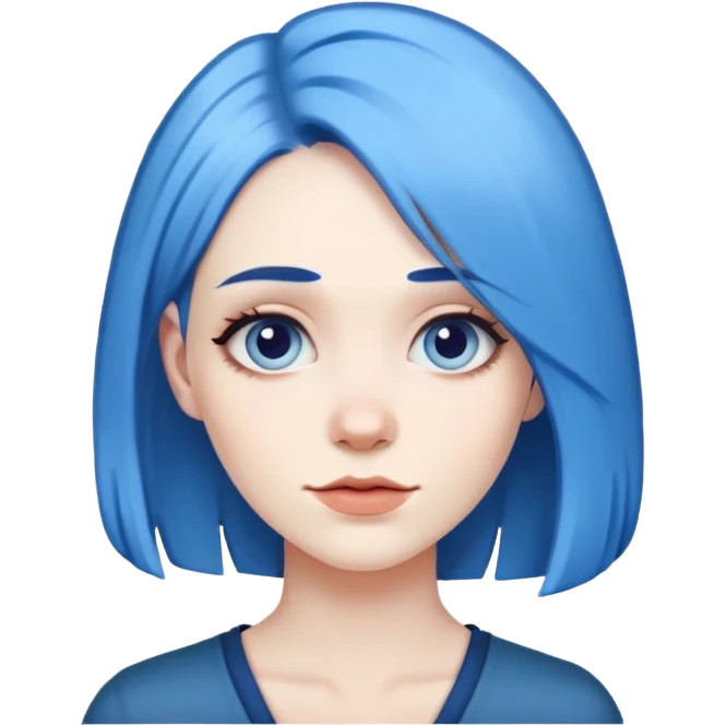 woman with blue hair emoji