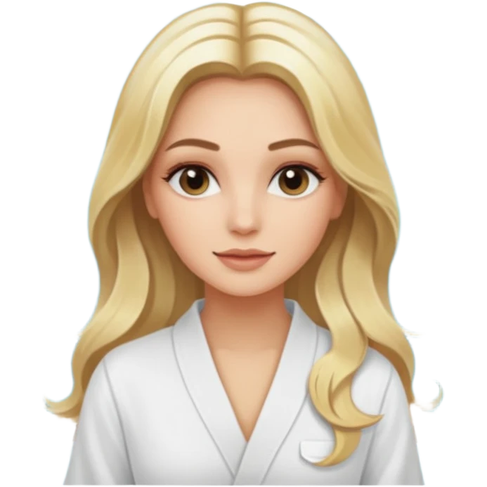 Cosmiatra en spa rubia con balayage cabello hasta la largo  emoji
