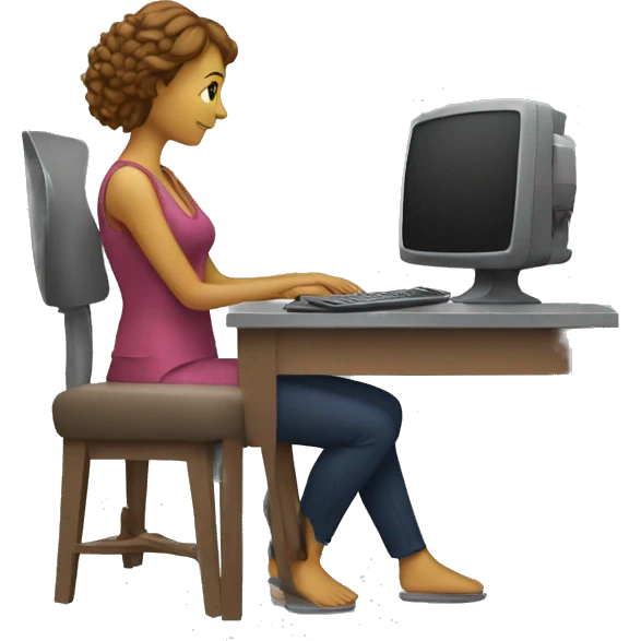 two women sitting at a computer emoji