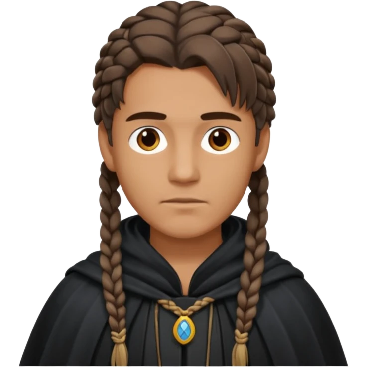 man with braided hair and cloak emoji