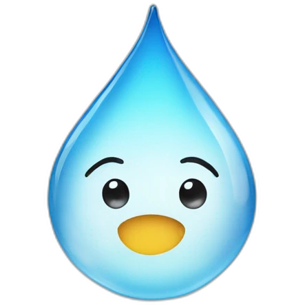 water-drop with face thinking emoji
