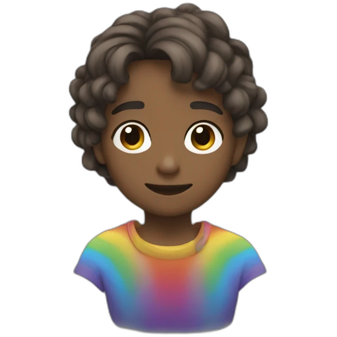 GARCON AVEC ARC EN CIEL emoji