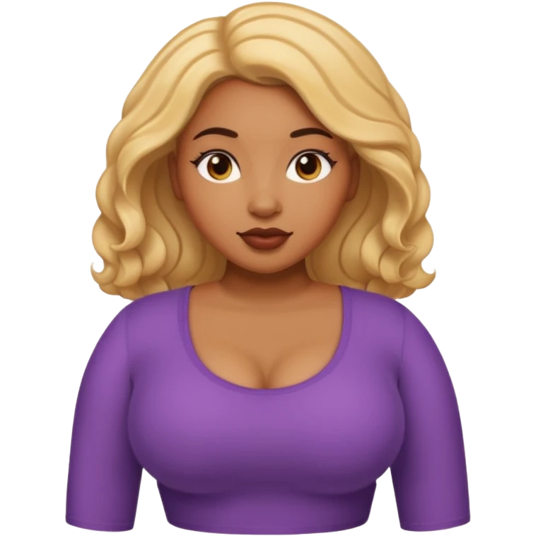 Light skinned black woman with bbl emoji