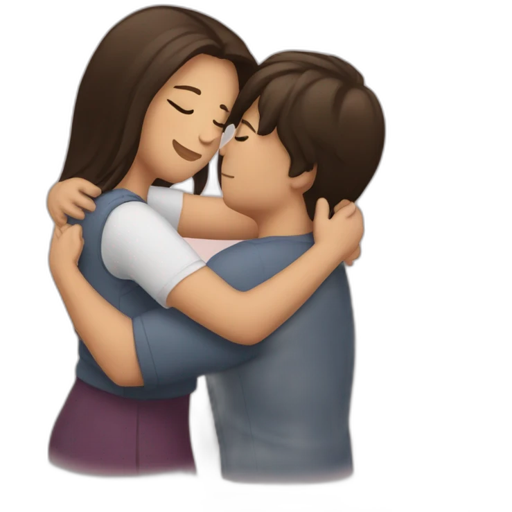 Brunette hug emoji