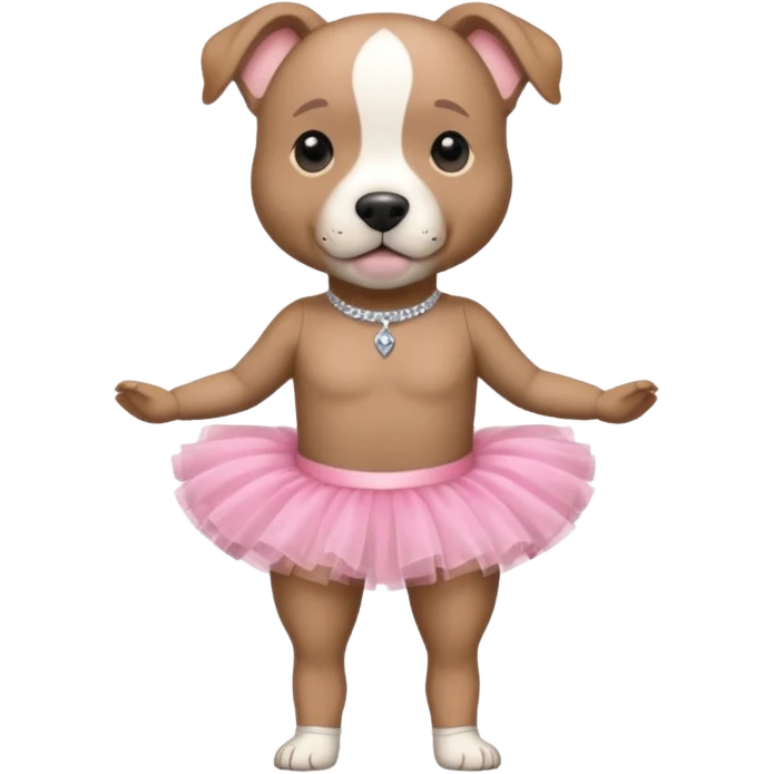 Pibble standing on two legs in tutu emoji