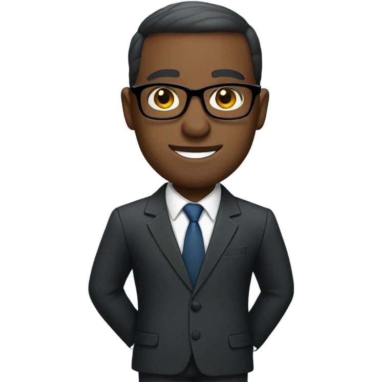 black business man with glasses emoji