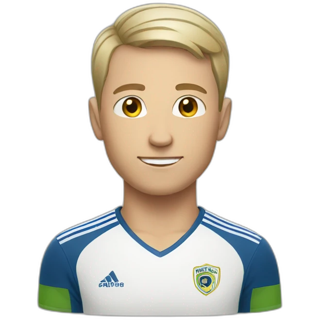 young white man with short hair soccer player emoji