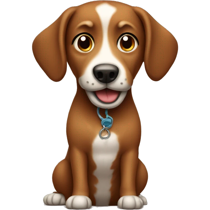 Brown dog with curly tail emoji