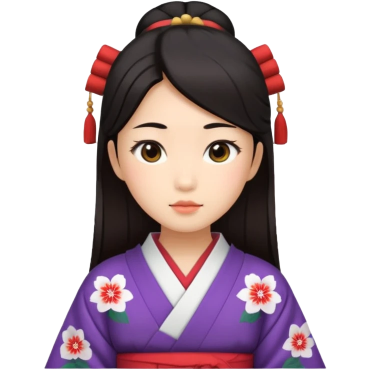 Asian girl wearing traditional Japanese clothes emoji