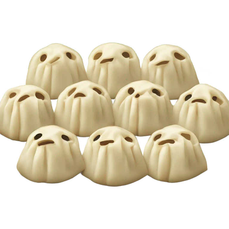 There are five Chinese dumplings on a plate emoji