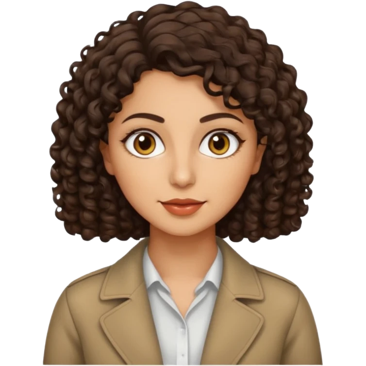 30 yr iranian woman dark brown hair curly wavy short hair emoji
