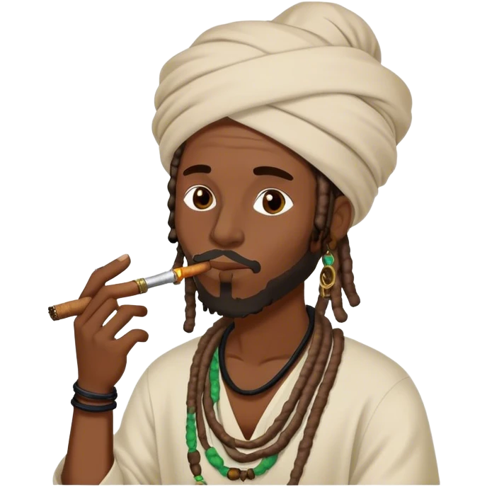 Black man with locs smoking shisha emoji