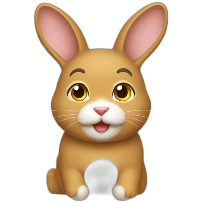 Chat sur un lapin emoji