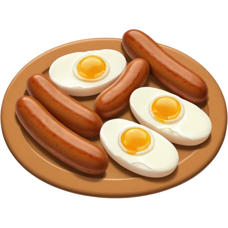 Two boiled eggs and two breakfast sausage  emoji