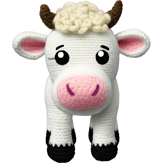 crochet plushie cow emoji