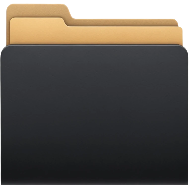 a single closed black top tab file folder emoji