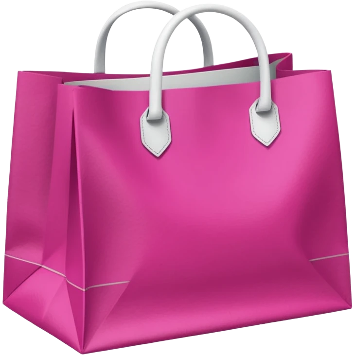 bolsa de papel fucsia con asas blancas y en el centro de la bolsa la palabra DRUNI en color blanco emoji