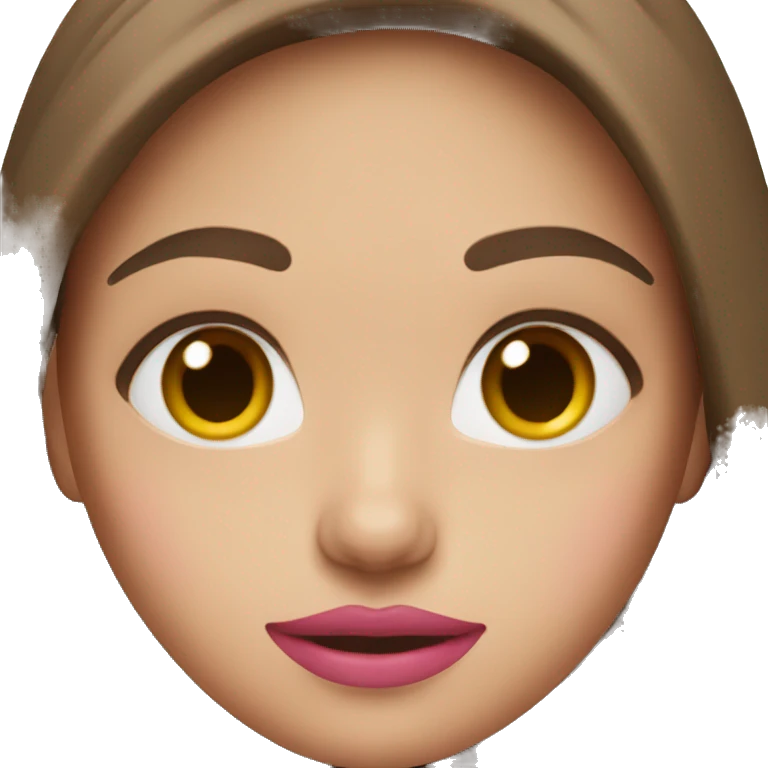 Girl with brown hair and pink lips emoji