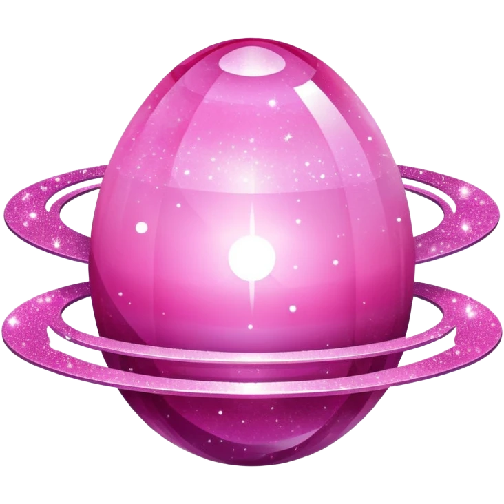 Pink crystallized Saturn with glitter emoji