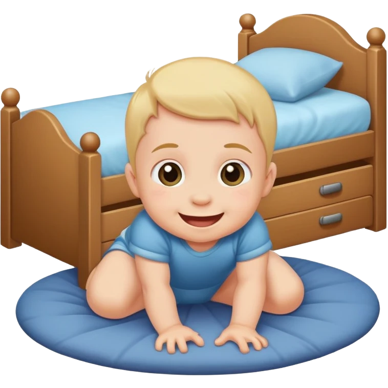 baby trying to fit under bed emoji