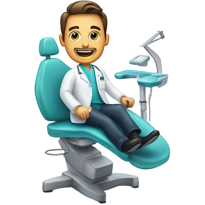 Dentist by dental chair emoji