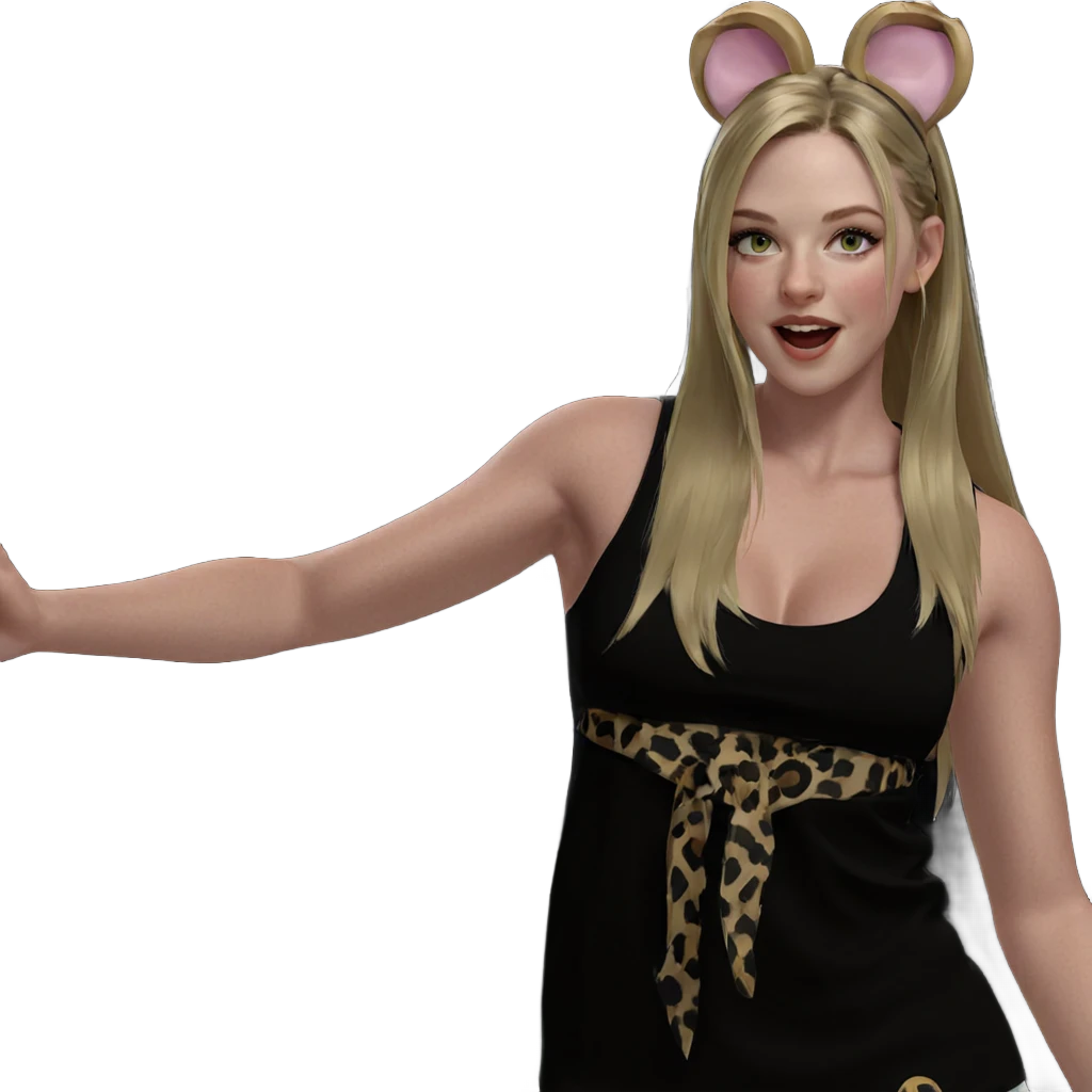 blonde girl with animal ears emoji