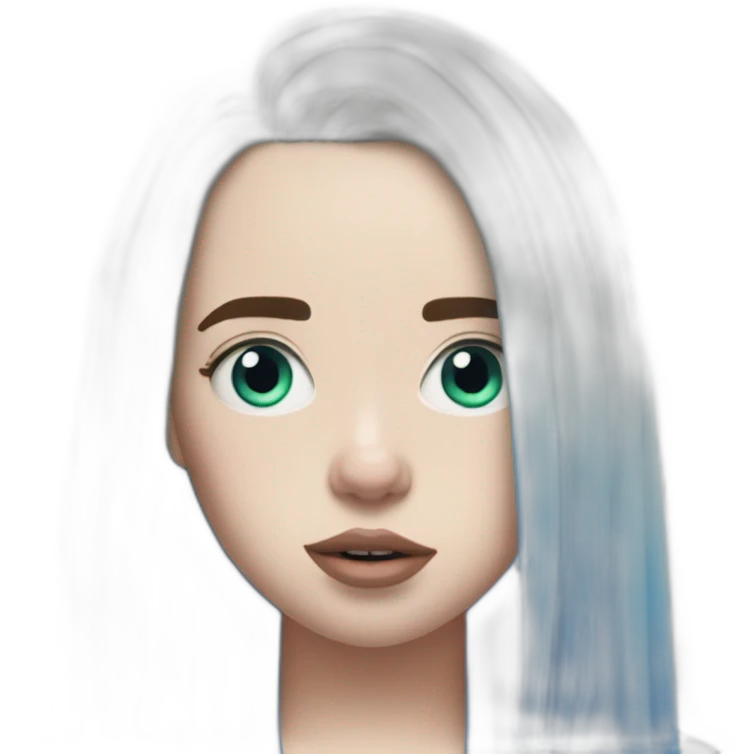 Billie eilish 2017 cheveux bleu emoji