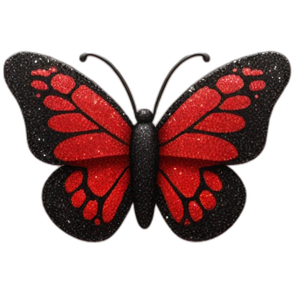 red and black glitter butterfly emoji