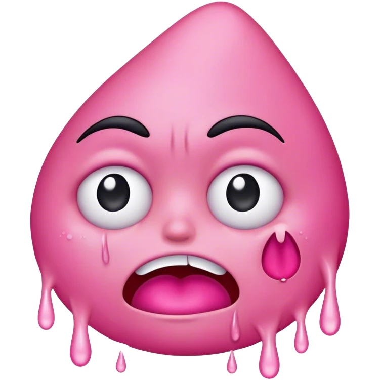 Create a mad emoji with pink mod with tears  emoji