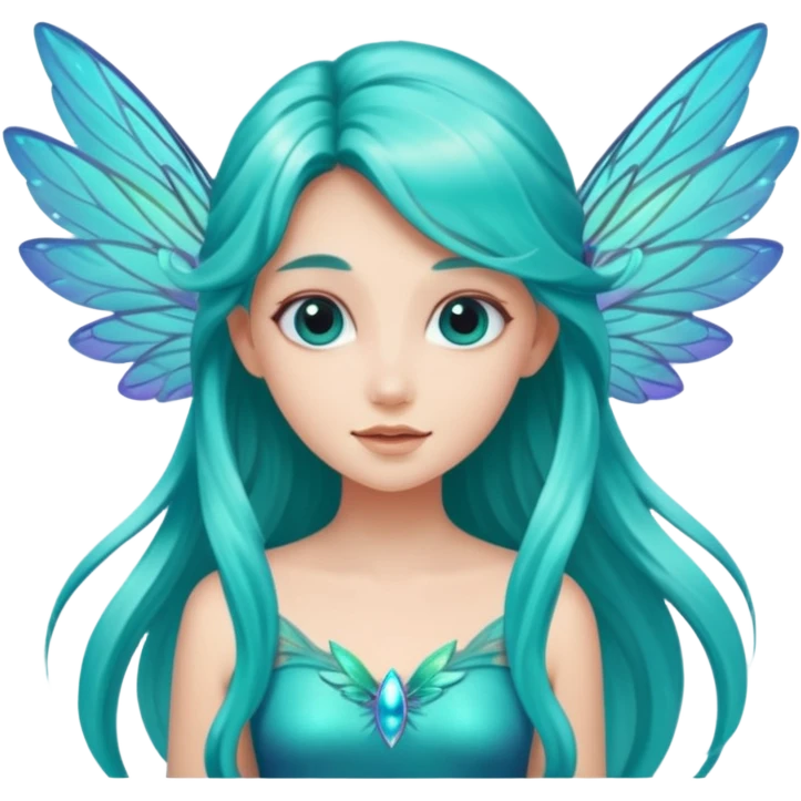 Turquoise fairy emoji