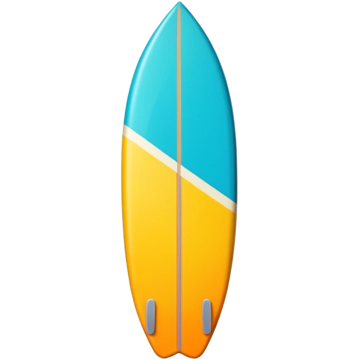 surfboard icon, tropical surfboard, glossy texture, bright colors, cute mobile game icon style, 3D cartoon, soft shadows, clean background, no text, no watermark emoji